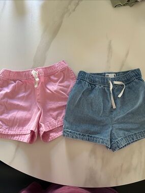 Cotton On Pink & Light Blue Kids Drawstring Shorts